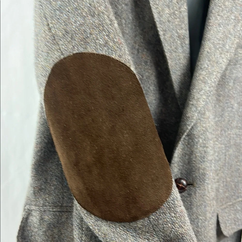 Vintage May‎ D&F Academia Gray Wool Sport Coat Professor Elbow Patches  Size M